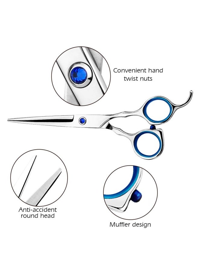 Regular Hair Cutting Shears Professional Barber Scissors Home Blue Detachable Finger Ring for Men Women Kid - Image 4